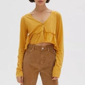 Urban Outfitters Project Social T Tiered Peplum‎ Cardigan Crop Top Women’s Small